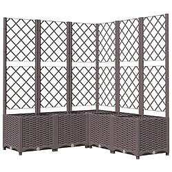 vidaXL Jardinière avec treillis Marron 120x120x136 cm PP