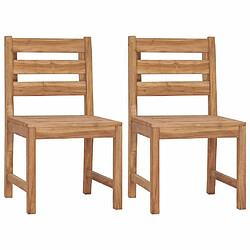 Maison Chic Lot de 2 Chaises de jardin,Fauteuil d'extérieur Bois de teck solide -MN26445