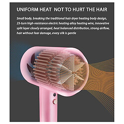 Avis Universal Sèche-cheveux professionnel Chaud et froid 2000W Sèche-cheveux anion Moteur DC avec concentrateur Diffuseur Prêt et fonction induction Sèche(Rose)