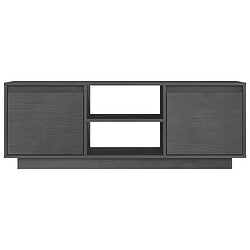 Maison Chic Meuble TV scandinave - Banc TV pour salon Gris 110x30x40 cm Bois de pin massif -MN25640 pas cher