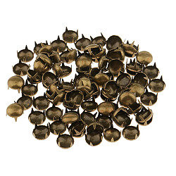 Acheter 100pcs dôme rond pointes de rivet Spike taches pour vêtements chapeau sac artisanat bronze