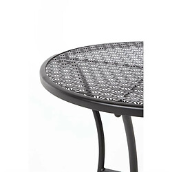 Acheter Table Bistro Ronde Noire en Acier Ajouré 600 mm - Bolero