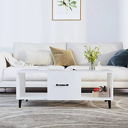 Maison Chic Table basse,Table Console Table d'appoint, Table pour salon Blanc 102x50x40 cm Bois d'ingénierie -MN65029