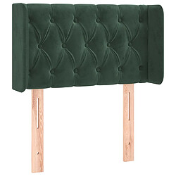 vidaXL Tête de lit avec oreilles Vert foncé 83x16x78/88 cm Velours