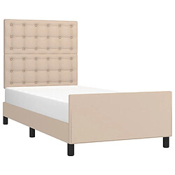 Avis Maison Chic Lit adulte - Cadre Structure de lit avec tête de lit Contemporain Cappuccino 90x190 cm Similicuir -MN10971