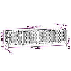 vidaXL Lit surélevé 160x40x38 cm Polypropylène pas cher