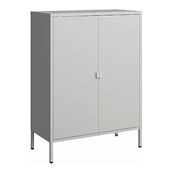 Helloshop26 Armoire de bureau casier de bureau meuble de rangement pour salon bureau chambre atelier acier 110 x 80 x 40 cm gris clair 03_0006318