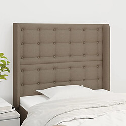 vidaXL Tête de lit avec oreilles Taupe 103x16x118/128 cm Tissu