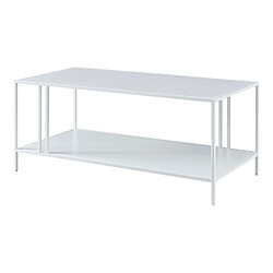 Helloshop26 Table basse métal 47 x 110 x 55 cm blanc 03_0008454