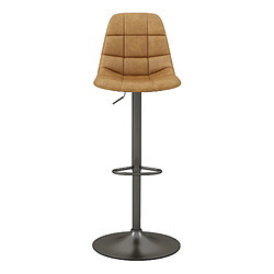 Moloo HENRIK-Tabouret de bar en cuir synthétique Camel-gris bronze (x2) pas cher