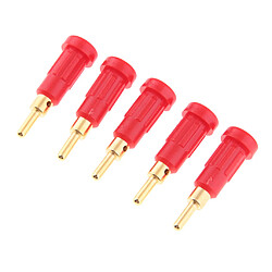 Avis 5pcs 2mm prise banane fiche panneau de sécurité borne de reliure 30-60V 10A rouge