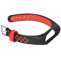 Acheter Bracelet en silicone sangle bicolore noir/rouge pour votre Xiaomi Mi Smart Band 4