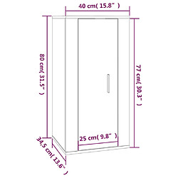 vidaXL Meuble TV mural Sonoma gris 40x34,5x80 cm pas cher