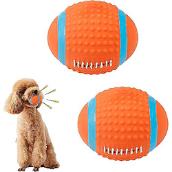 Jouet interactif pour chien à mordiller, 2 balles en latex en forme de rugby, 9x5.5cm, pour chien agressif.