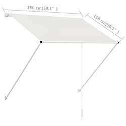 vidaXL Auvent rétractable 150x150 cm Crème pas cher