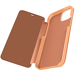 Avizar Étui Clear View pour iPhone 15 Pro Max Clapet Miroir Fonction Support Rose Gold