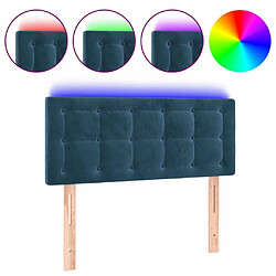 Maison Chic Tête de lit scandinave à LED,meuble de chambre Bleu foncé 80x5x78/88 cm Velours -MN37408