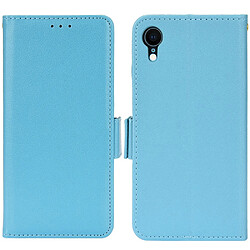 Etui en PU texture litchi bleu clair pour votre iPhone XR 6.1 pouces