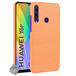 Htdmobiles Coque rigide simili cuir crocodile pour Huawei Y6p + film ecran - ORANGE