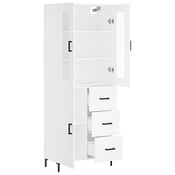 Avis vidaXL Buffet haut Blanc 69,5x34x180 cm Bois d'ingénierie