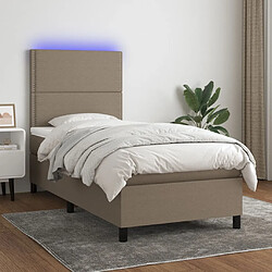 Sommier à lattes,Cadre à lattes de lit et matelas et LED pour Adulte Taupe 90x190 cm Tissu -MN51992