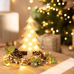 Ledkia Sapin de Noël LED Wood à Piles Naturel