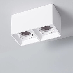 Ledkia Plafonnier Space Carré Double Blanc