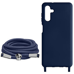 Avizar Coque Cordon pour Samsung Galaxy A14 5G et 4G Lanière Tour du Cou 80cm Bleu Nuit