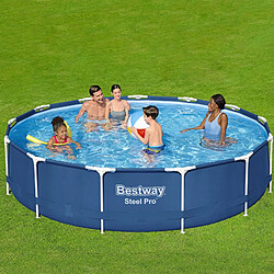 Pack Piscine Démontable Ronde Bestway Steel Pro 396x84 cm avec Pompe Épurateur à Cartouche de 2.006 L/h et Kit de Maintenance