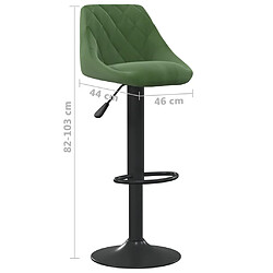 vidaXL Tabouret de bar Vert foncé Velours pas cher