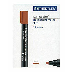 Promark Staedtler 352-7 Lumocolor Marqueur permanent Pointe ogive Marron Boîte de 10 (Import Royaume Uni)