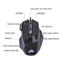 Avis Universal 5500DPI Gaming Wired Gaming Mouse Professional 7 Boutons USB Câble USB LED Gamer Gamer pour ordinateur