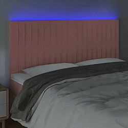 Avis Maison Chic Tête de lit moderne à LED lumineuse pour chambre - Décoration de lit Rose 160x5x118/128 cm Velours -MN13991