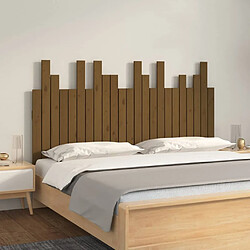 Maison Chic Tête de lit scandinave pour lit adulte,Meuble de chambre murale Marron miel 146,5x3x80 cm Bois massif de pin -MN47921