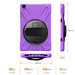 Acheter Coque en TPU + Silicone combo en forme de X violet pour votre Samsung Galaxy Tab A 10.1 (2019) SM-T515