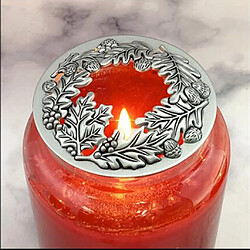 Jar Candle Topper Tea Light Burn Couvre Bougie Uniformément Parfumée Argent Brossé