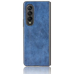 Coque en TPU + PU ligne de couture bleu pour votre Samsung Galaxy Z Fold3 5G