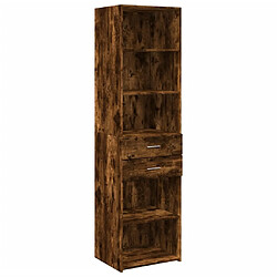 vidaXL Buffet haut chêne fumé 50x42,5x185 cm bois d'ingénierie