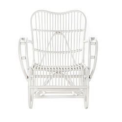 Avis Pegane Fauteuil de salon en bois de rotin coloris blanc - longueur 75 x profondeur 85 x hauteur 85 cm