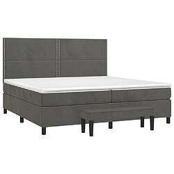 Avis Maison Chic Lit Adulte - Lit simple Lit à sommier tapissier et matelas moelleux - Meuble de Chambre - Gris foncé 200x200cm Velours -MN72552