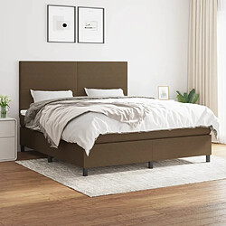 Maison Chic Lit Adulte - Lit simple Lit à sommier tapissier avec matelas moelleux - Meuble de Chambre - Marron foncé 180x200 cm -MN15275