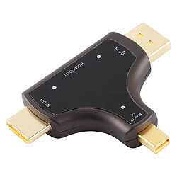 Wewoo Adaptateur 3 en 1 D62A DisplayPort + Mini DP + HDMI mâle à HDMI femelle