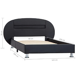 vidaXL Cadre de lit avec LED sans matelas noir similicuir 90x200 cm pas cher