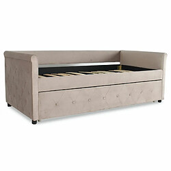 Paris Prix Lit Gigogne Capitonné Antille 90x190cm Taupe