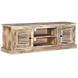 Helloshop26 Meuble télé buffet tv télévision design pratique bois de manguier massif 2502022