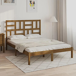 vidaXL Cadre de lit sans matelas marron miel bois massif 120x200 cm