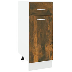 vidaXL Armoire de plancher à tiroir Chêne fumé 30x46x81,5 cm