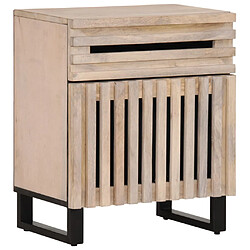 vidaXL Table de chevet blanc 50x34x60 cm bois de manguier massif