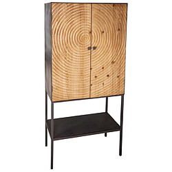 Antic Line Creations Meuble de rangement 2 portes en fer et bois Sun. Meuble de rangement 2 portes en fer et bois Sun