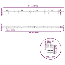 vidaXL Kit fixation porte coulissante 200 cm Acier inoxydable Argenté pas cher